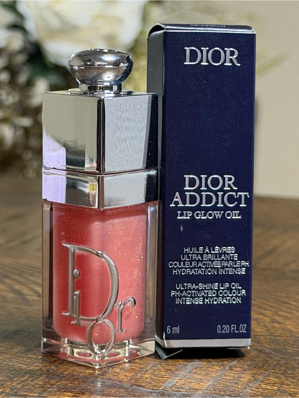 Dior-077 Rosy Candy Sparkly- Addict Lip Glow Oil Ultra-Shine- New Full size